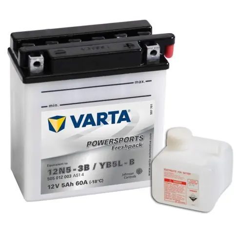 Varta 12v 5ah 60A motor akkumulátor jobb+ YB5L-B 505012003A514 Ingyenes szállítás