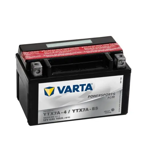 Kiárusítás Varta 12v 6ah 105A AGM motor akkumulátor bal+YTX7A-BS 506015005A514