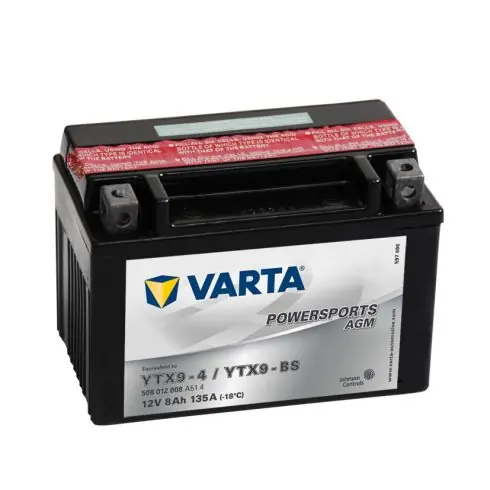 Csak ma Varta 12v 8ah 135A AGM motor akkumulátor bal+ YTX9-BS 508012008A514