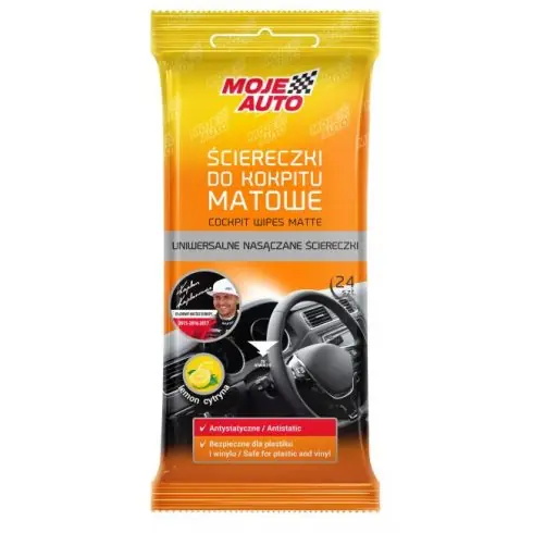Biztonságos vásárlás Moje Auto matt cockpit műanyag és műszerfalápoló törlőkendő 19068