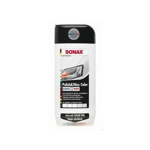 Biztonságos vásárlás Sonax Polish&Wax Color, polírozó, fehér, Nano Pro, 500ml 296000
