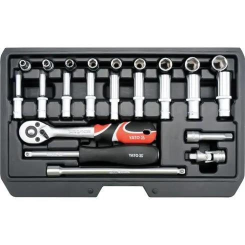 Szezonális akció YATO Dugókulcs készlet 23 részes 1/4" 4-13 mm YT14451