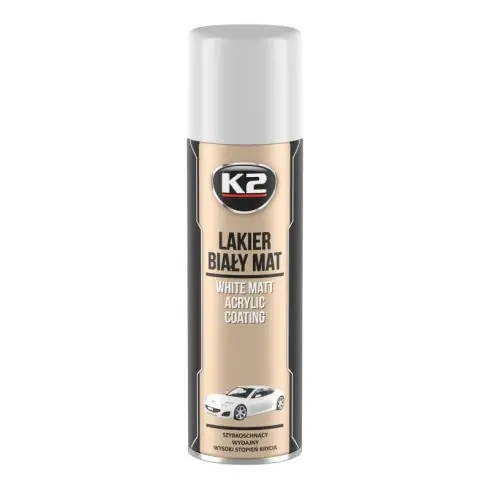 K2 WHITE MATT ACRYLIC COATING fehér matt akril festék spray 500ml L342 Legkelendőbb