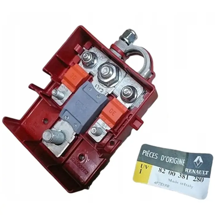 Korlátozott ajánlat Renault Scenic II gyári új pozitív akkumulátor saru biztosítékokkal (szürke főbiztosítékkal) 2003-2008-ig