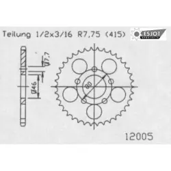 Olcsó ESJOT 50-12005 Hátsó lánckerék