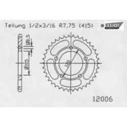 ESJOT 50-12006 Hátsó lánckerék Szuper ajánlat
