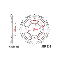 Különleges ajánlat JTR231 Hátsó lánckerék