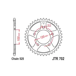 Vedd meg online JTR702 Hátsó lánckerék