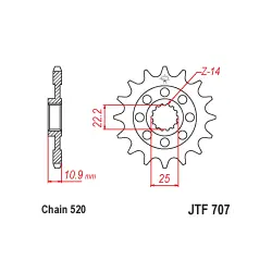 Újdonság JTF707 első lánckerék